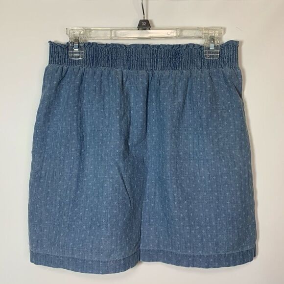 J. Crew Women's Dobby Chambray Pull-On Lined High Waisted Mini Skirt Blue Size 6 - Picture 5 of 8
